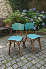 Load image into Gallery viewer, Paire de Chaises Vintage – Design Scandinave &amp; Assise Turquoise