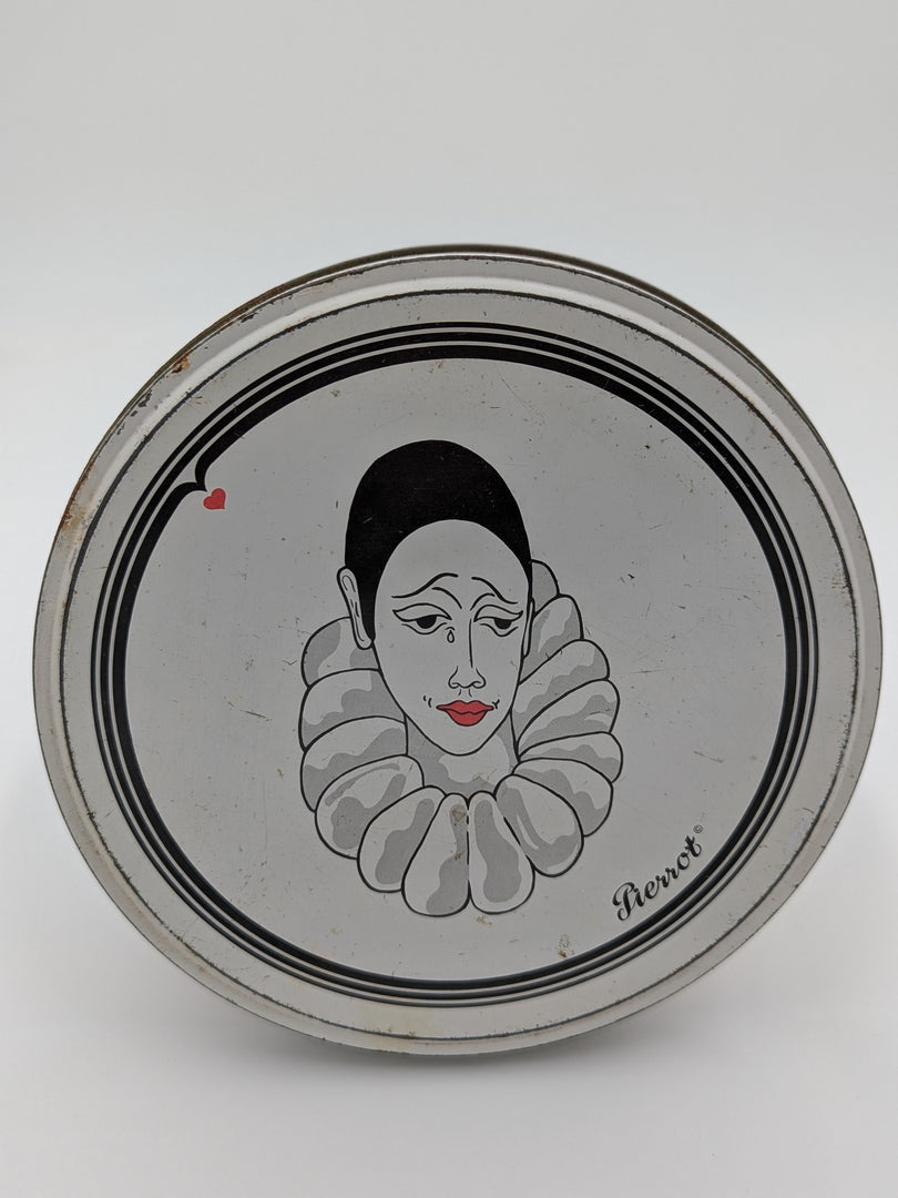 Boîte en Fer "Pierrot" & Collection de Billes Anciennes