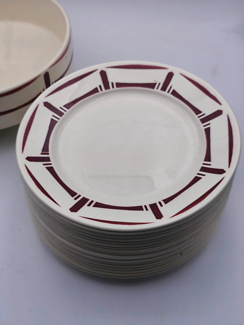 Service de Table "France Louise" – Décor Géométrique Bordeaux