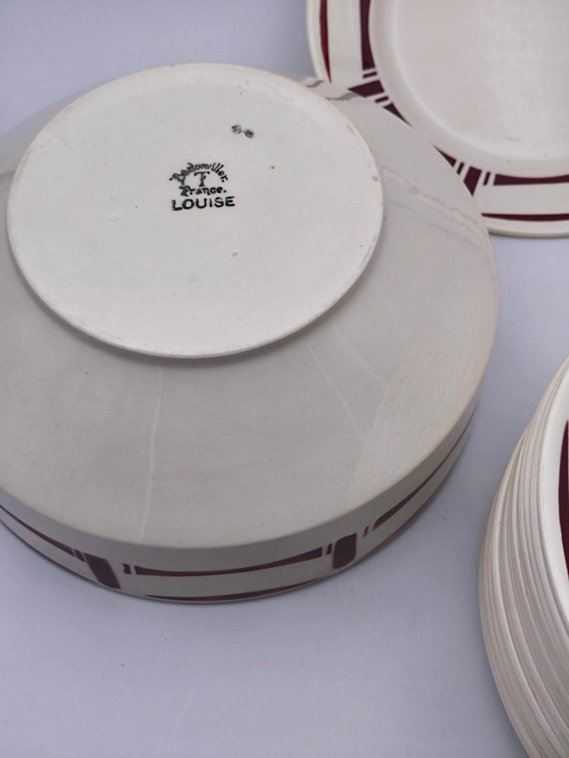 Service de Table "France Louise" – Décor Géométrique Bordeaux