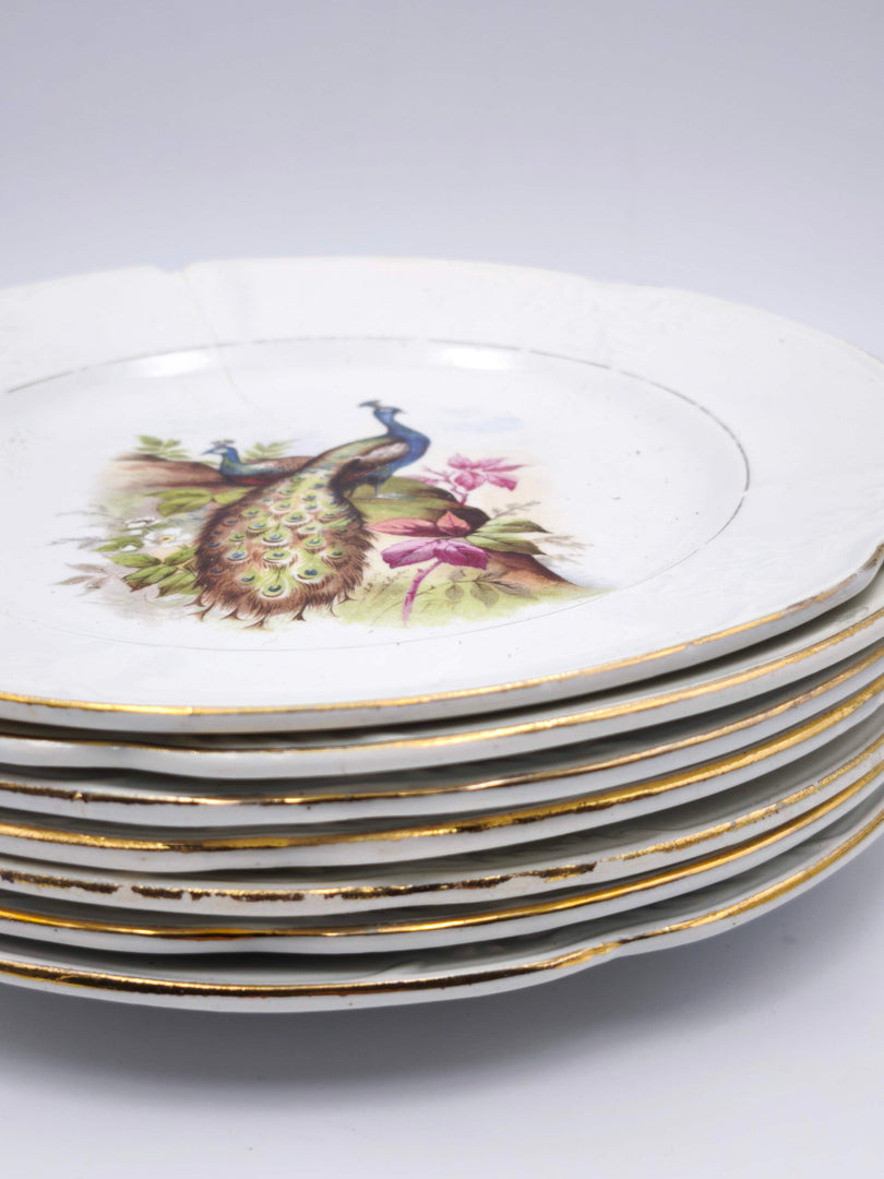 Lot de 7 Assiettes à Dessert "Le Paon" – Orchies Nord