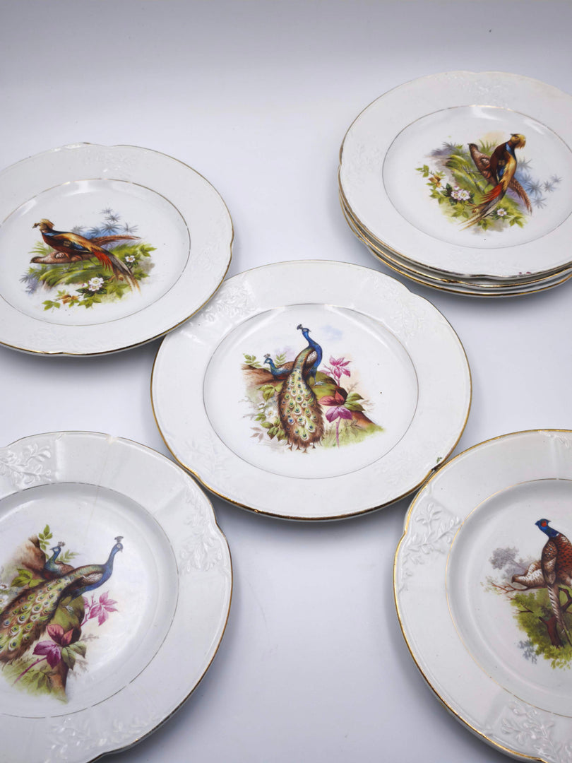 Lot de 7 Assiettes à Dessert "Le Paon" – Orchies Nord