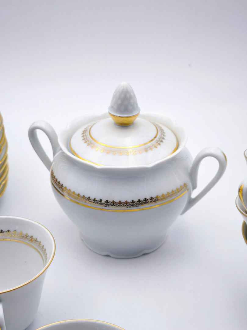 Service à Café de Prestige – Lamotte, Porcelaine de Sologne (21 pièces)