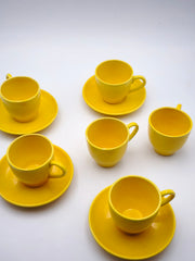 Service à Café Vintage Longchamp – Décor Abstrait Jaune