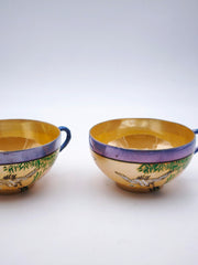 Duo de Tasses Japonisantes – Décor Cigognes & Bambous