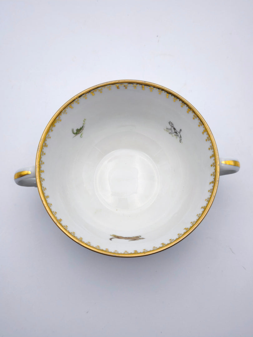 Coupelle à anses – Décor Chérubins & Grenouilles (Signée M.S.)