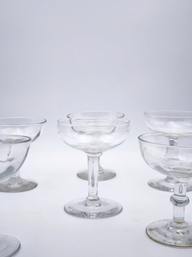 Lot de Verres à Champagne & Cocktail Dépareillés – Esprit Guinguette Chic