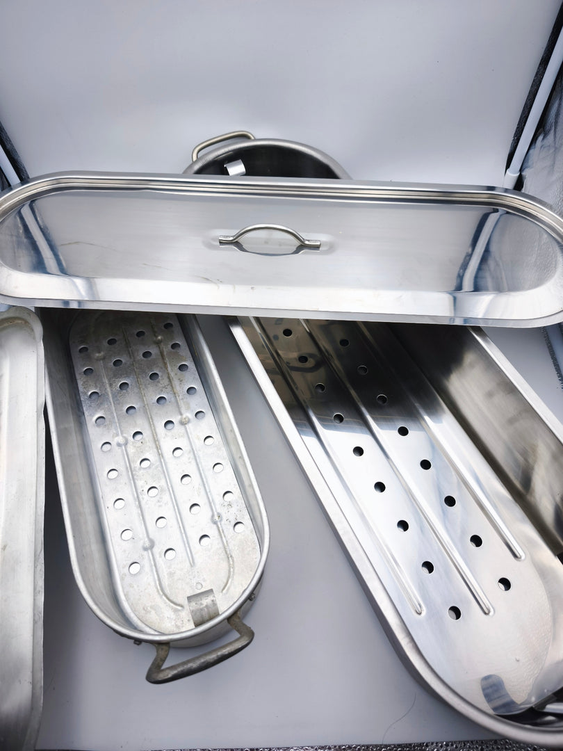 Duo de Poissonnières en Inox – Format Professionnel (65 cm & 46 cm)