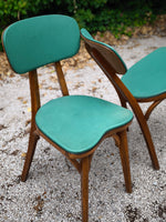 Load image into Gallery viewer, Paire de Chaises Vintage – Design Scandinave &amp; Assise Turquoise