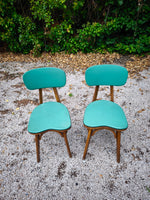 Load image into Gallery viewer, Paire de Chaises Vintage – Design Scandinave &amp; Assise Turquoise