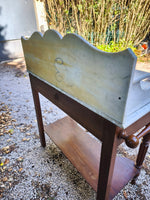 Load image into Gallery viewer, Table de Toilette Ancienne – Bois de Noyer &amp; Double Plateau Marbre