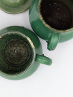 Load image into Gallery viewer, Paire de Théières Individuelles – Grès Émaillé Vert Sapin