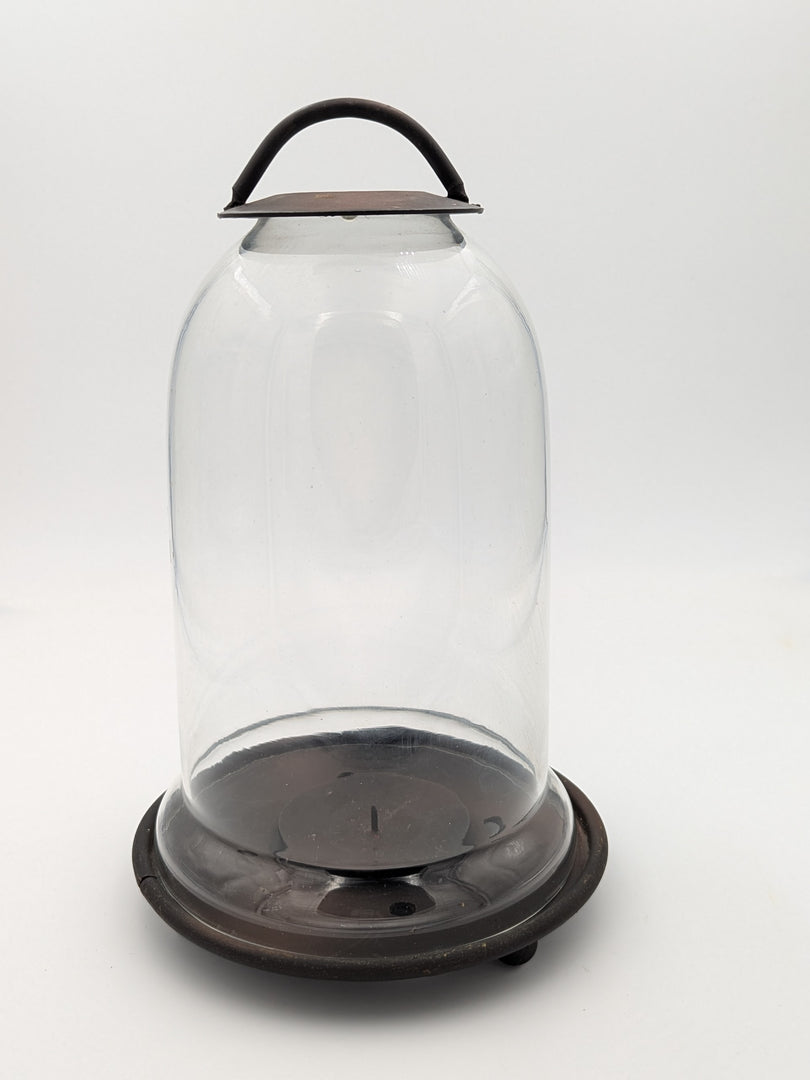 Lanterne Cloche – Verre Soufflé & Métal Patiné
