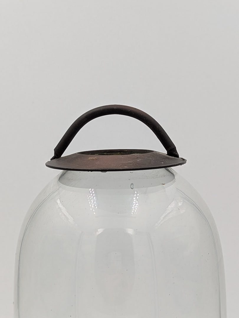 Lanterne Cloche – Verre Soufflé & Métal Patiné