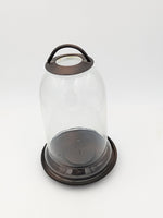Load image into Gallery viewer, Lanterne Cloche – Verre Soufflé &amp; Métal Patiné