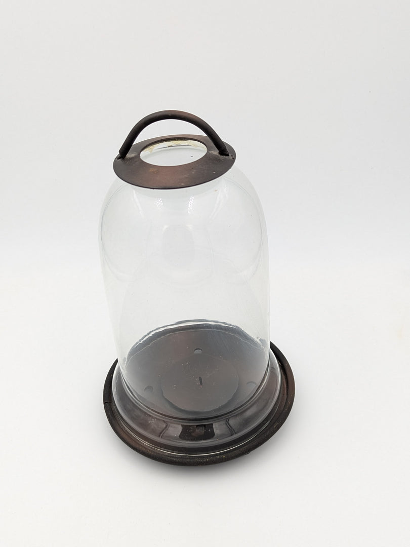 Lanterne Cloche – Verre Soufflé & Métal Patiné