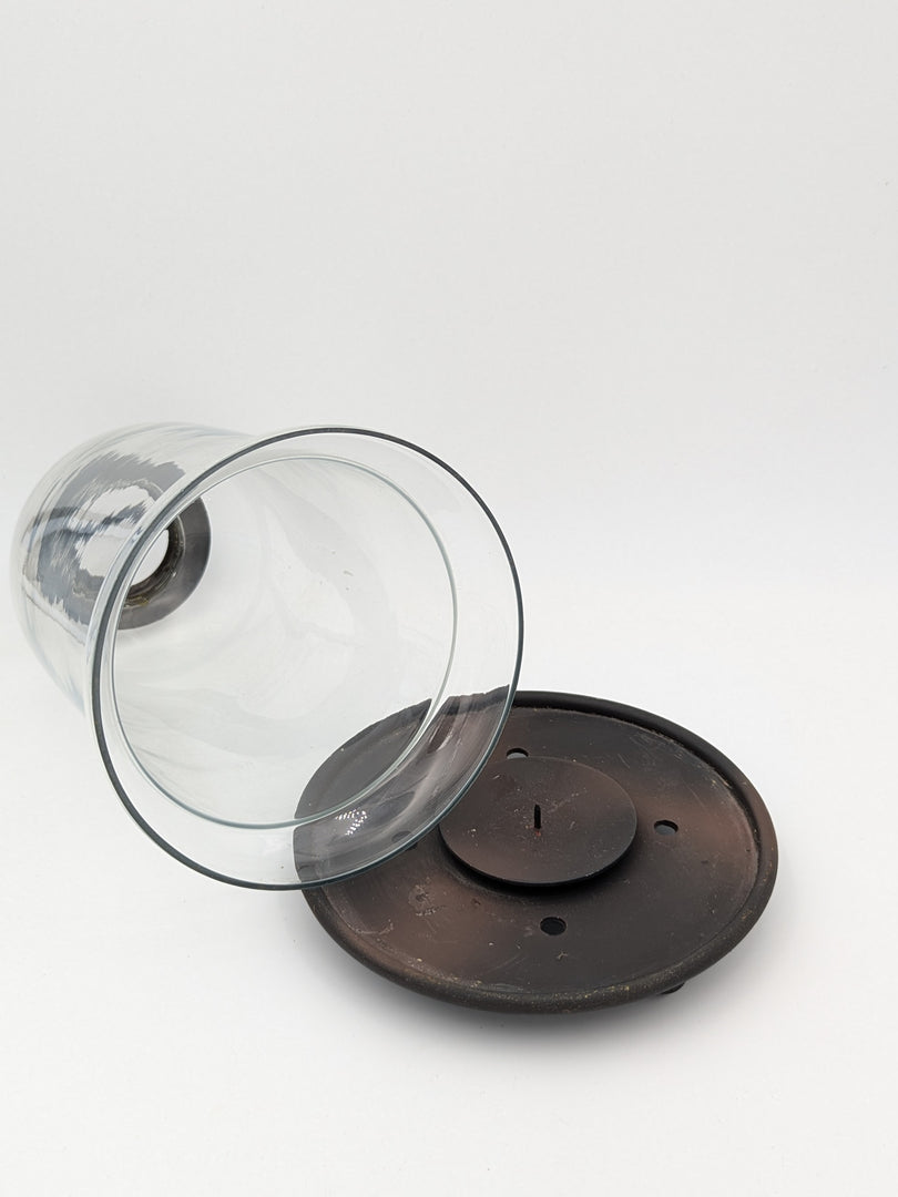 Lanterne Cloche – Verre Soufflé & Métal Patiné