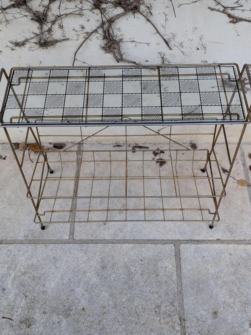 Porte-revue – Laiton & Plateau de Verre Sérigraphié