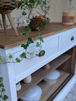 Load image into Gallery viewer, Buffet Bas Restauré – Blanc Craie &amp; Bois Naturel